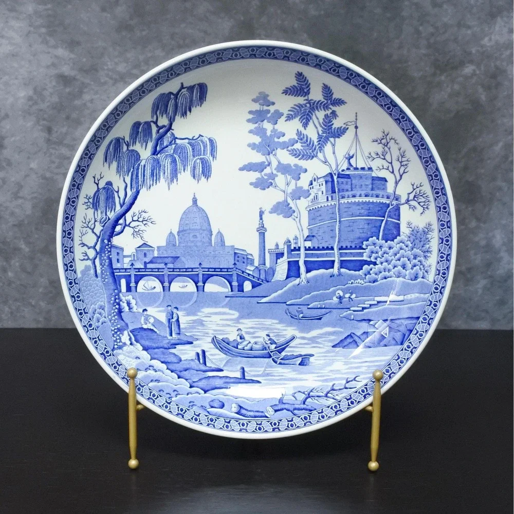 Vintage Spode Blue Room Collection Rome Blue & White Transferware Pasta Bowl